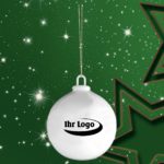 Werbeartikel Christbaumkugel Weihnachtsbaumkugel bedrucken baumschmuck Porzellan